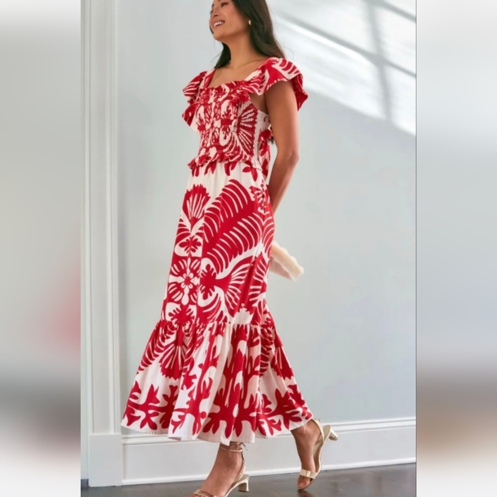 Sea New York Henrietta Maxi Dress In Ruby And White